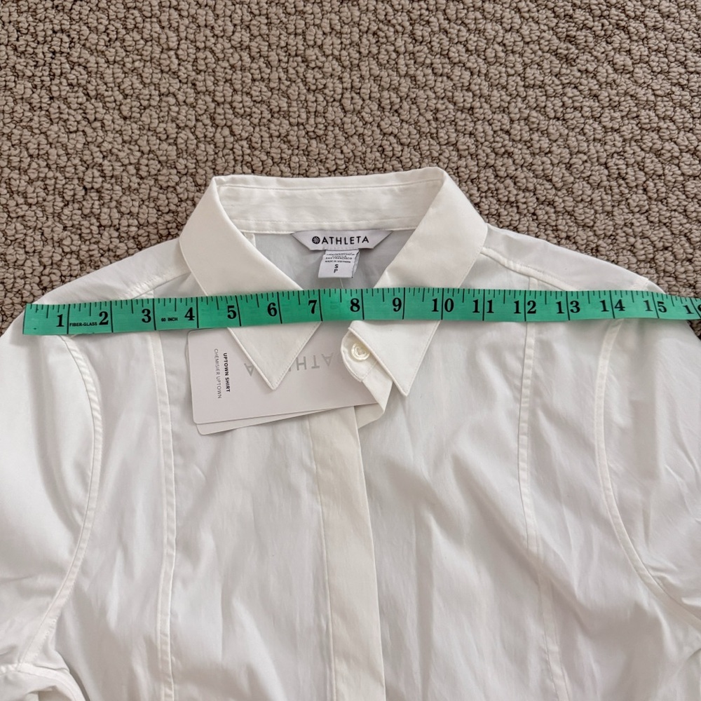 Athleta Womens NWT S Crisp White Collared Shirt - Picture 8 of 11